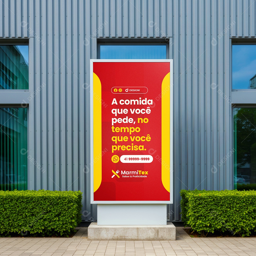 Mockup Painel de Rua Vertical PSD Editável