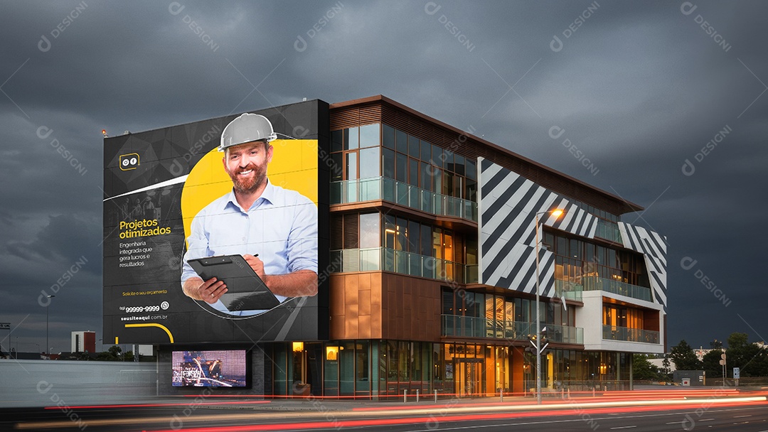 Mockup Painel de Publicidade PSD Editável