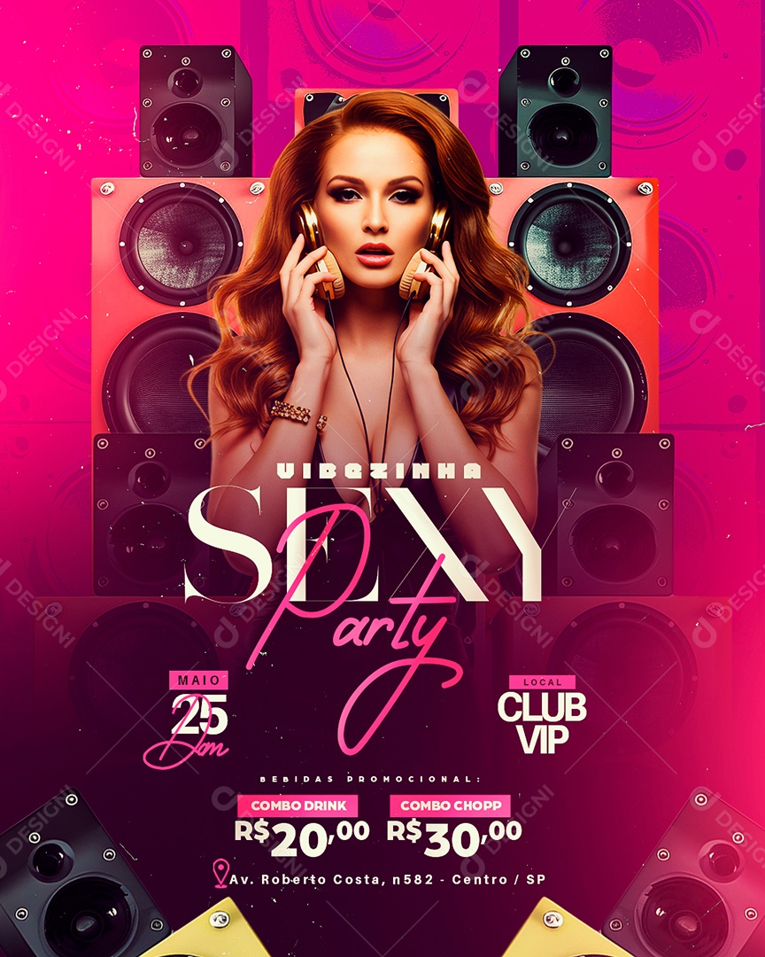 Flyer Vibezinha Sexy Party Social Media PSD Editável