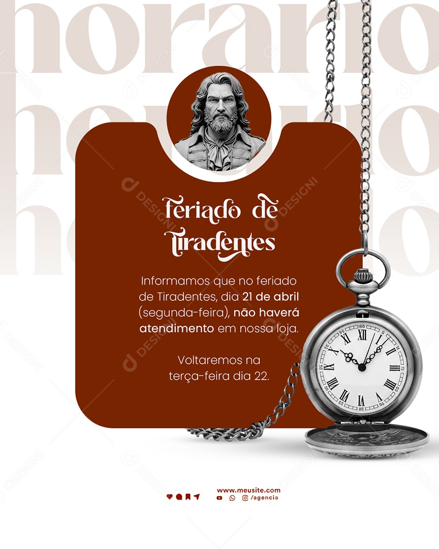 Dia de Tiradentes 21 de Abril Social Media PSD Editável