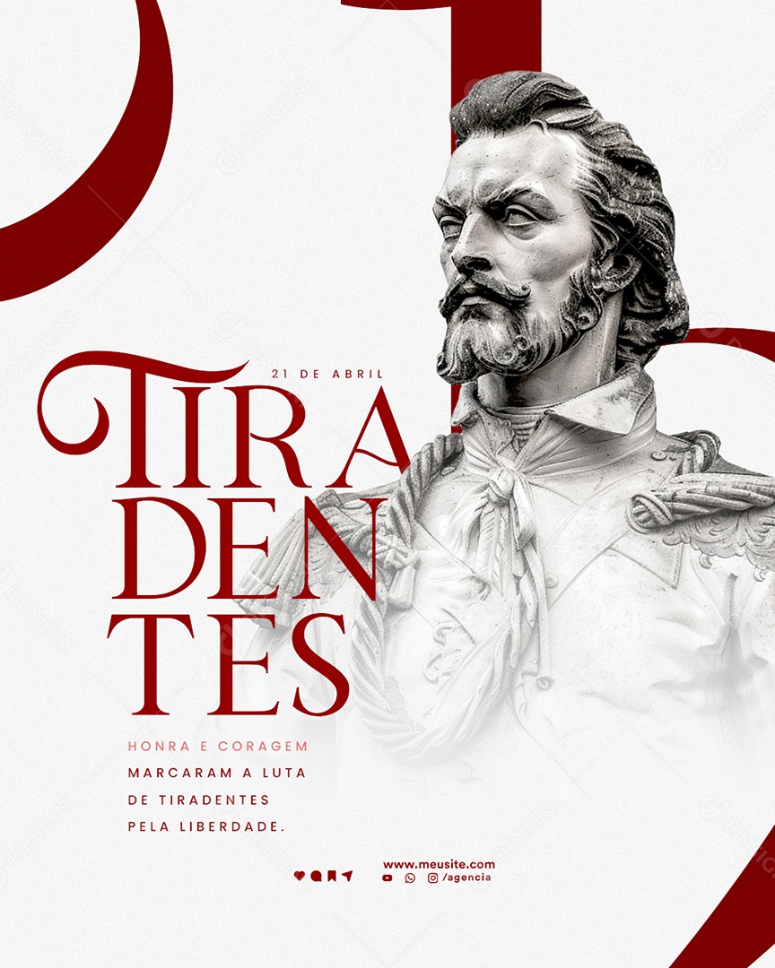 Dia de Tiradentes 21 de Abril Social Media PSD Editável