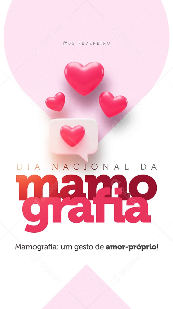 Story Dia Nacional da Mamografia Um Gesto de Amor Próprio Social Media PSD Editável