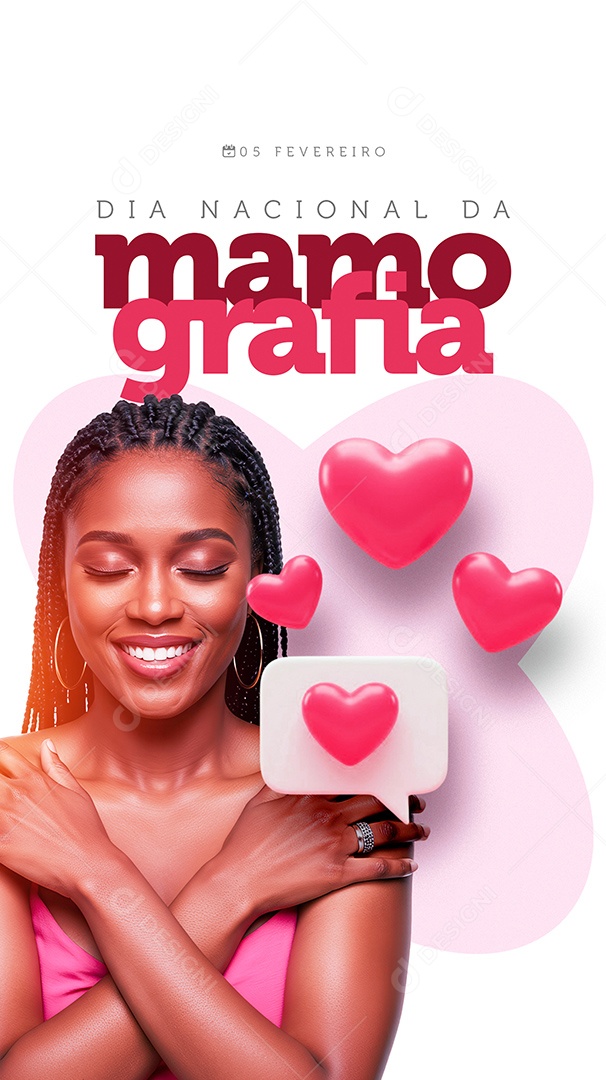 Story Dia Nacional da Mamografia Social Media PSD Editável