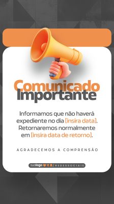 Story Comunicado Importante Social Media PSD Editável