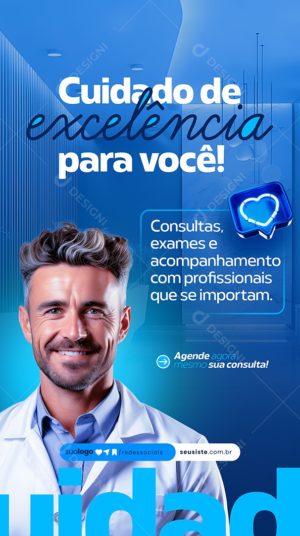 Story Clínica Médica Cuidado de Exelência Para Você Social Media PSD Editável