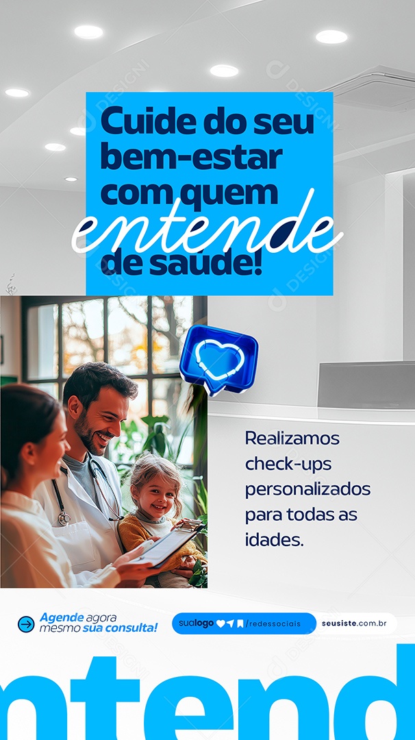 Story Clínica Médica Cuide do Seu Bem Estar Social Media PSD Editável