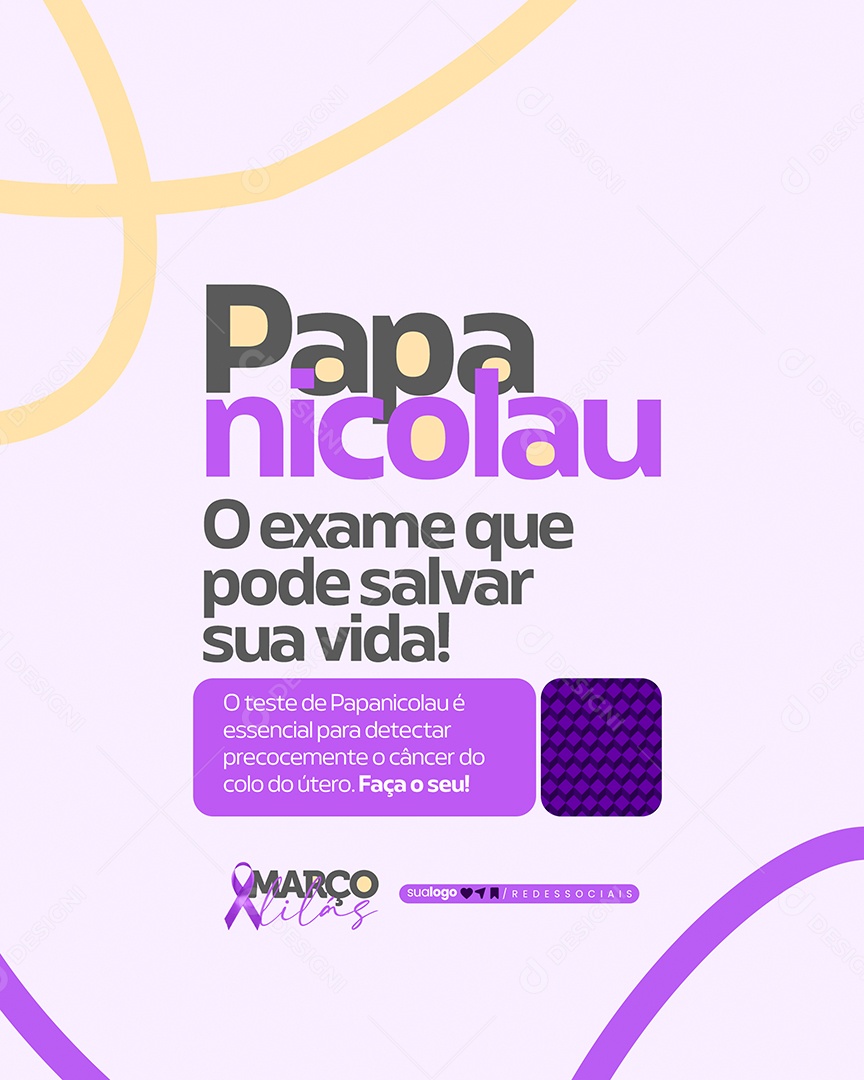 Março Lilás Papa Nicolau Social Media PSD Editável