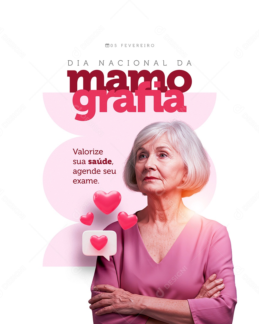 Dia Nacional da Mamografia Valorize Sua Saúde Agende Seu Exame Social Media PSD Editável