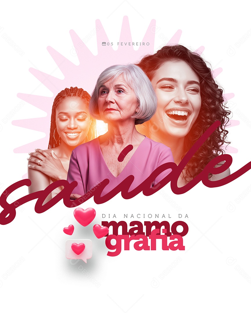 Dia Nacional da Mamografia Saúde Social Media PSD Editável