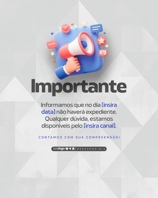 Story Comunicado Importante Social Media PSD Editável