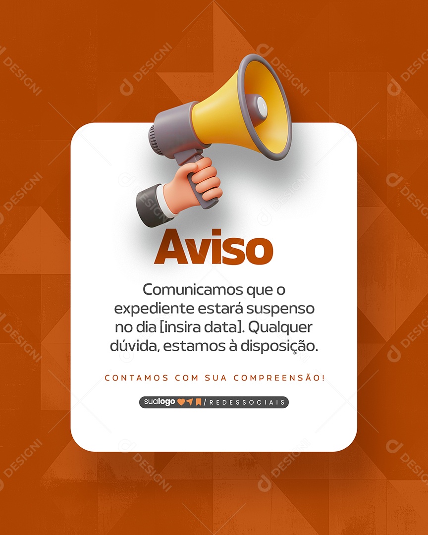 Aviso Importante Social Media PSD Editável