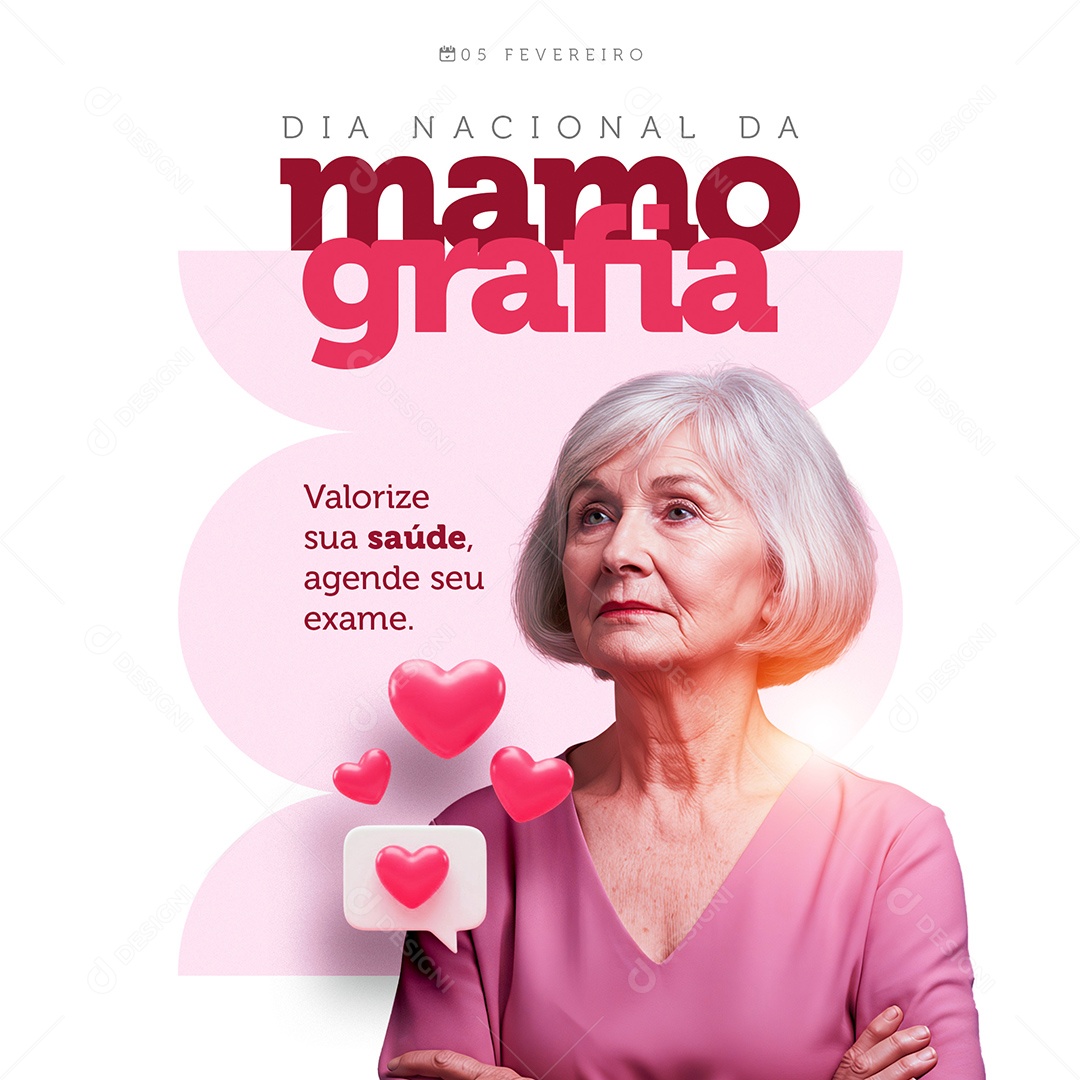 Dia Nacional da Mamografia Valorize Sua Saúde Social Media PSD Editável
