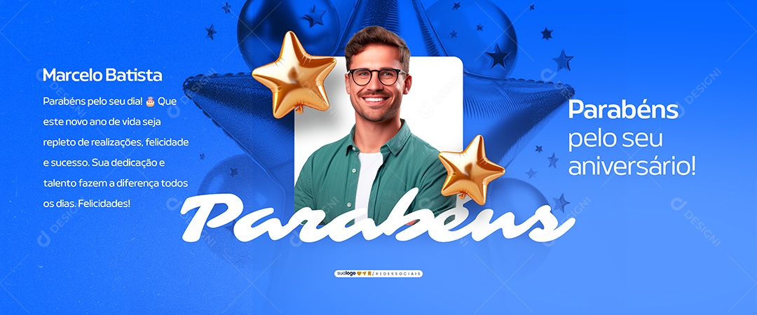 Banner Parabéns Marcelo Batista Social Media PSD Editável