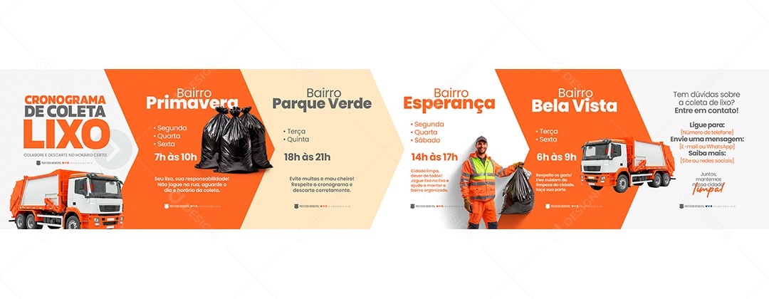 Banner Cronograma de Coleta de Lixo Social Media PSD Editável