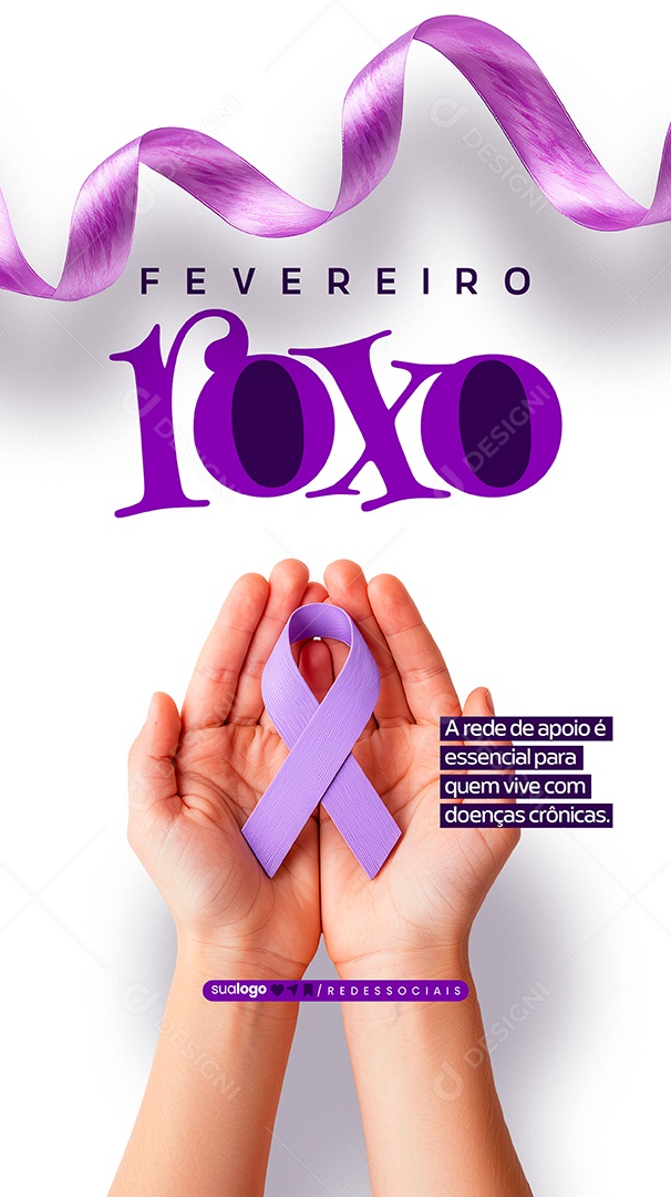 Story Fevereiro Roxo Social Media PSD Editável