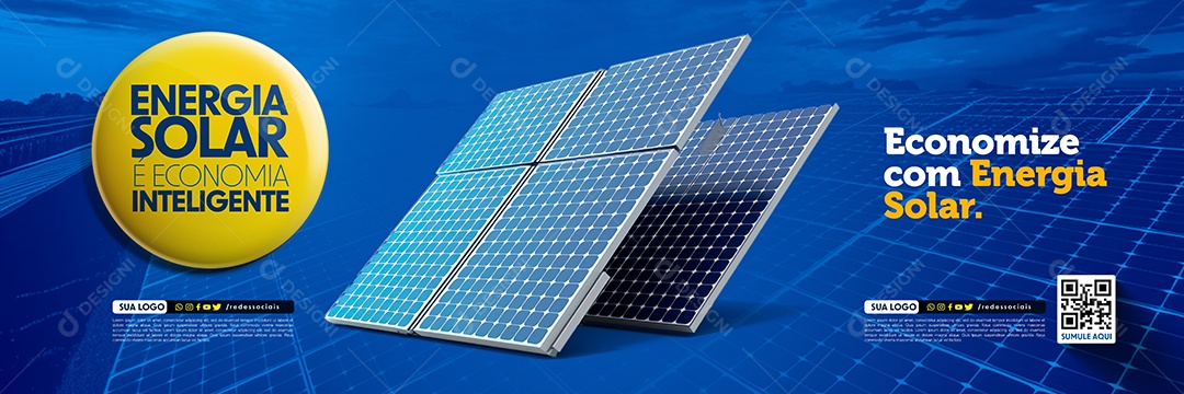 Banner Economize Com Energia Solar Social Media PSD Editável