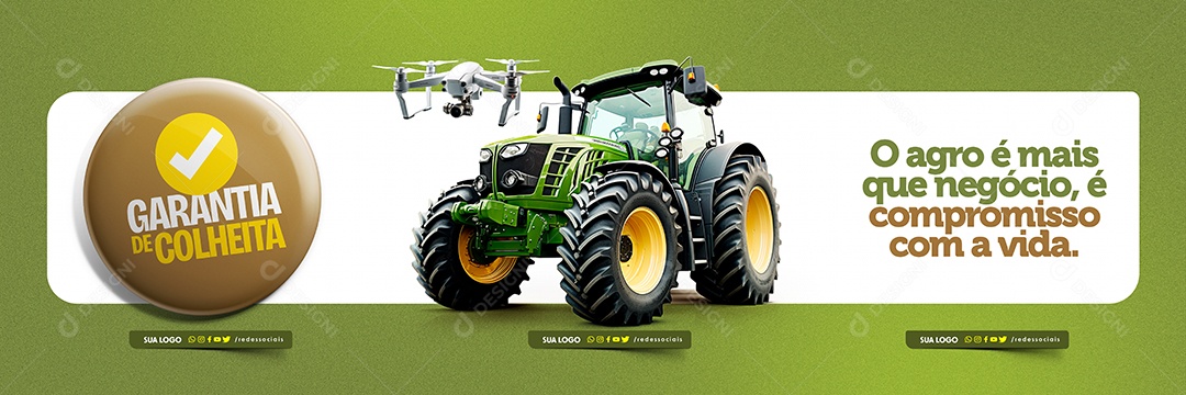 Banner O Agro é Mais Que Negócio é Compromisso Com a Vida Social Media PSD Editável