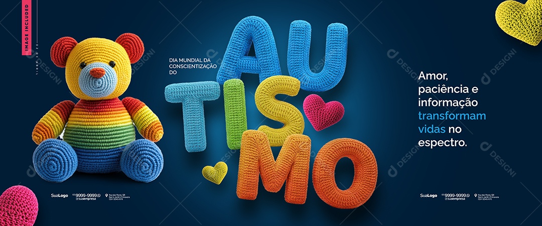 Carrossel Dia Mundial da Conscientização do Autismo 02 de Abril Social Media PSD Editável