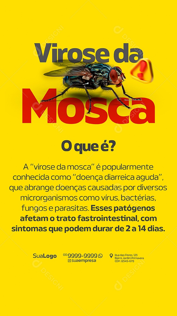 Story Virose da Mosca O Que é Social Media PSD Editável