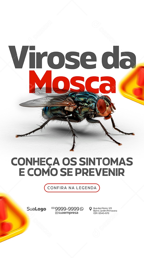 Story Virose da Mosca Conheça Os Sintomas Social Media PSD Editável