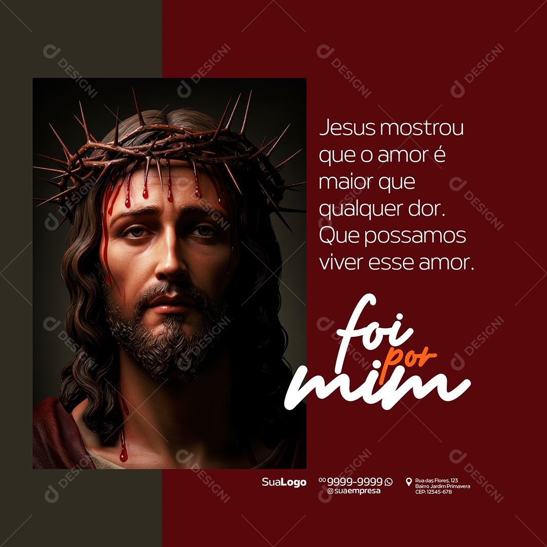Semana Santa Foi Por Mim Social Media PSD Editável