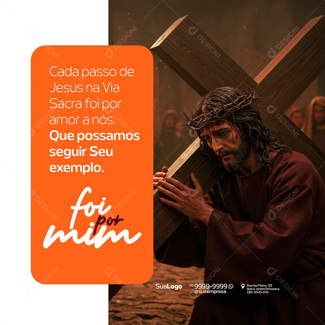 Semana Santa Que Possamos Seguir Seu Exemplo Social Media PSD Editável