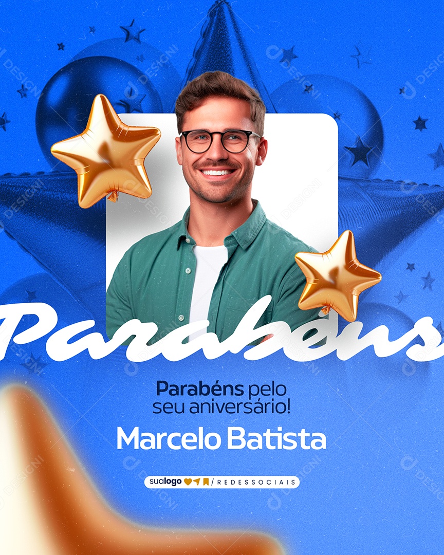 Parabéns Marcelo Batista Social Media PSD Editável