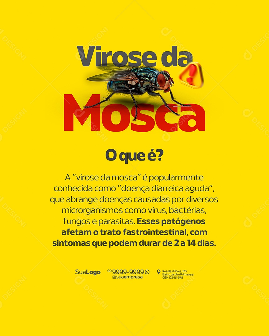 Virose da Mosca O Que é Social Media PSD Editável