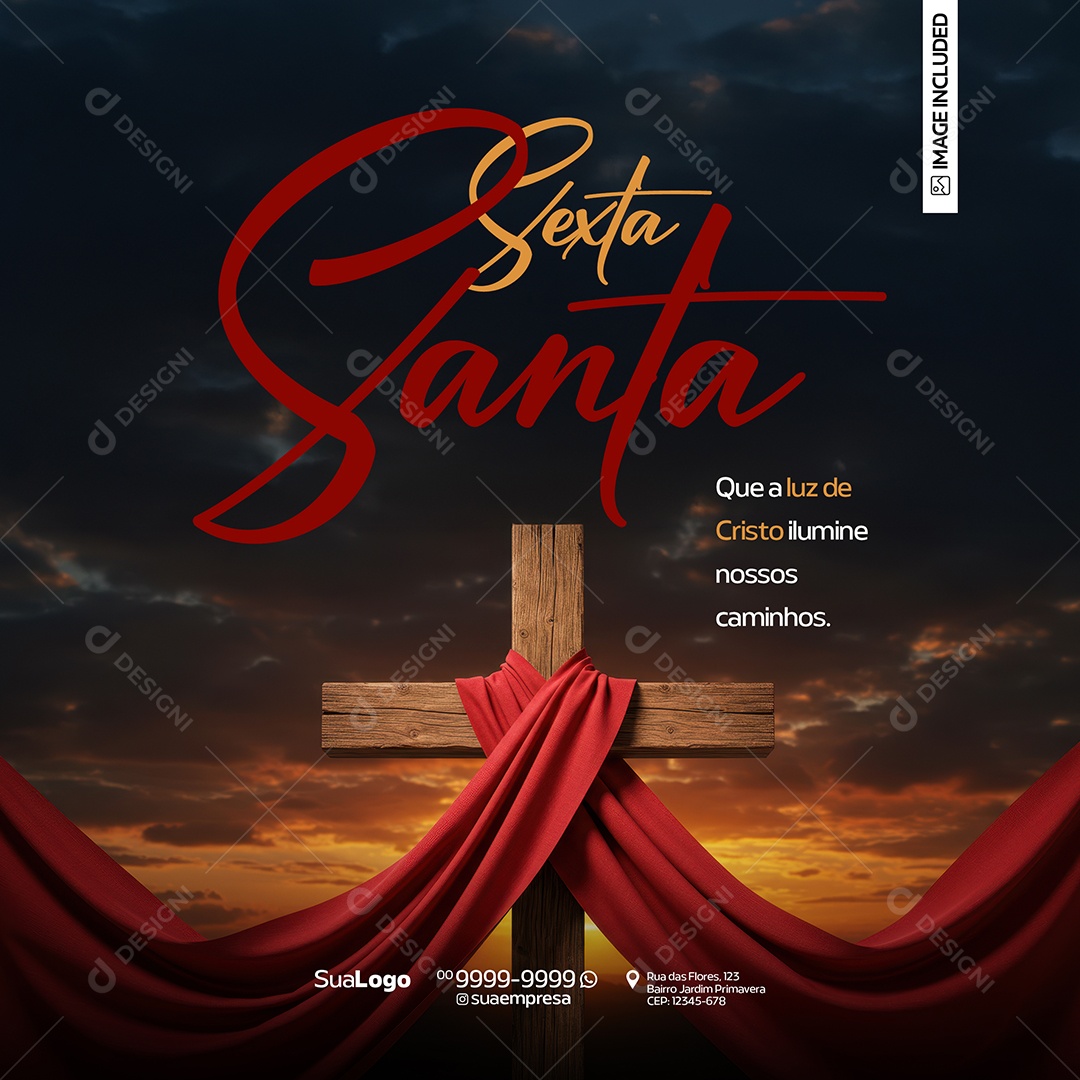 Sexta Santa Social Media PSD Editável