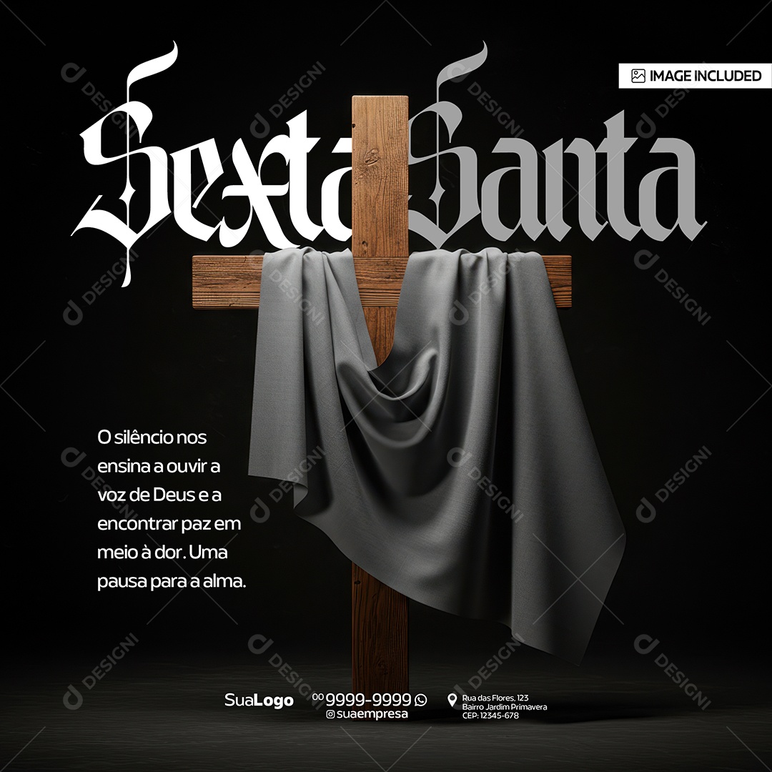 A Sexta Santa é Um Momento Para Refletir Social Media PSD Editável