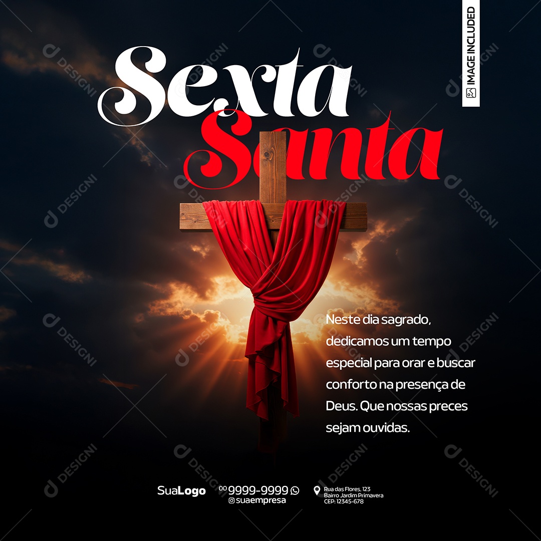 Sexta Santa Neste Dia Sagrado Dedicamos Um Tempo Especial Para Orar Social Media PSD Editável