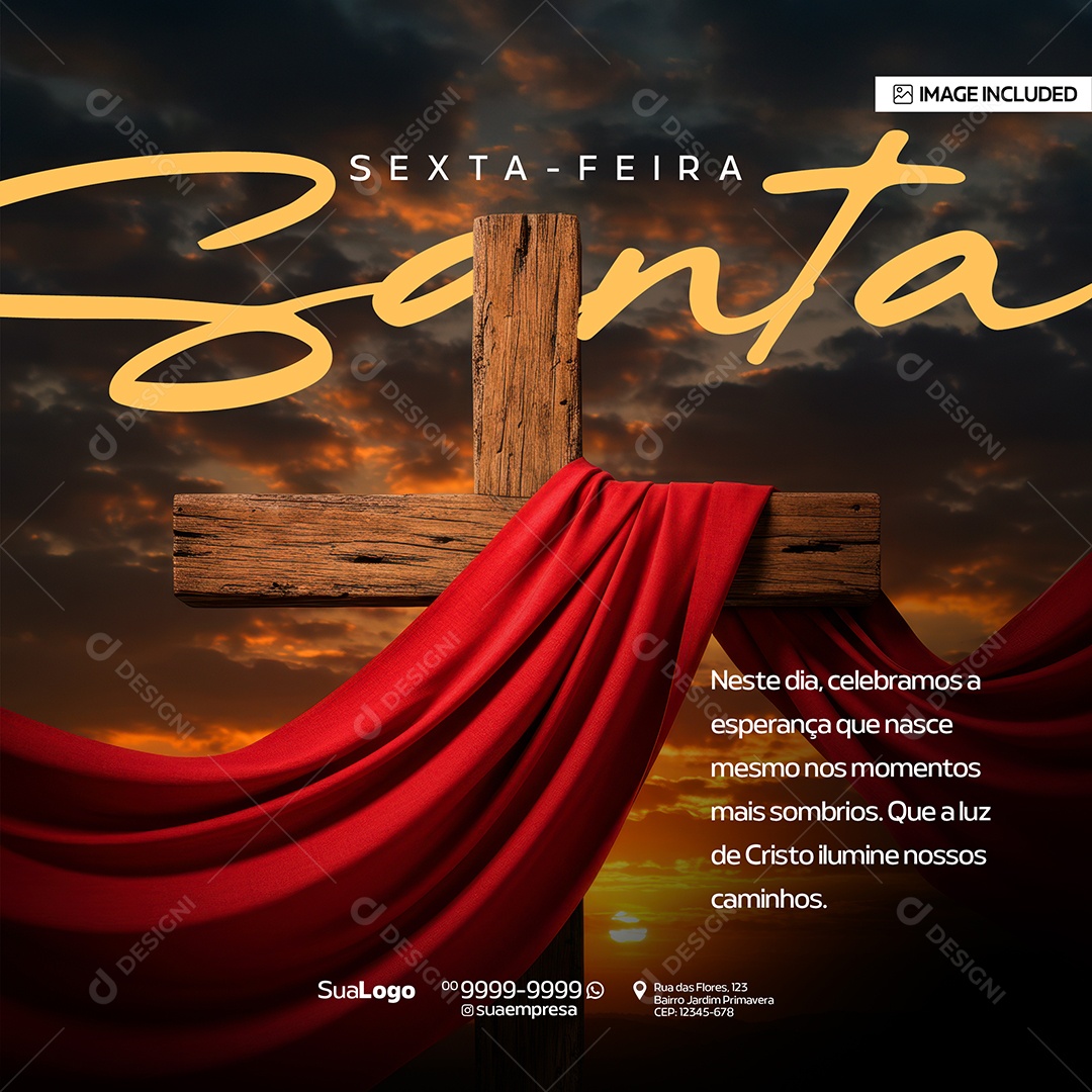 Sexta Feira Santa Social Media PSD Editável
