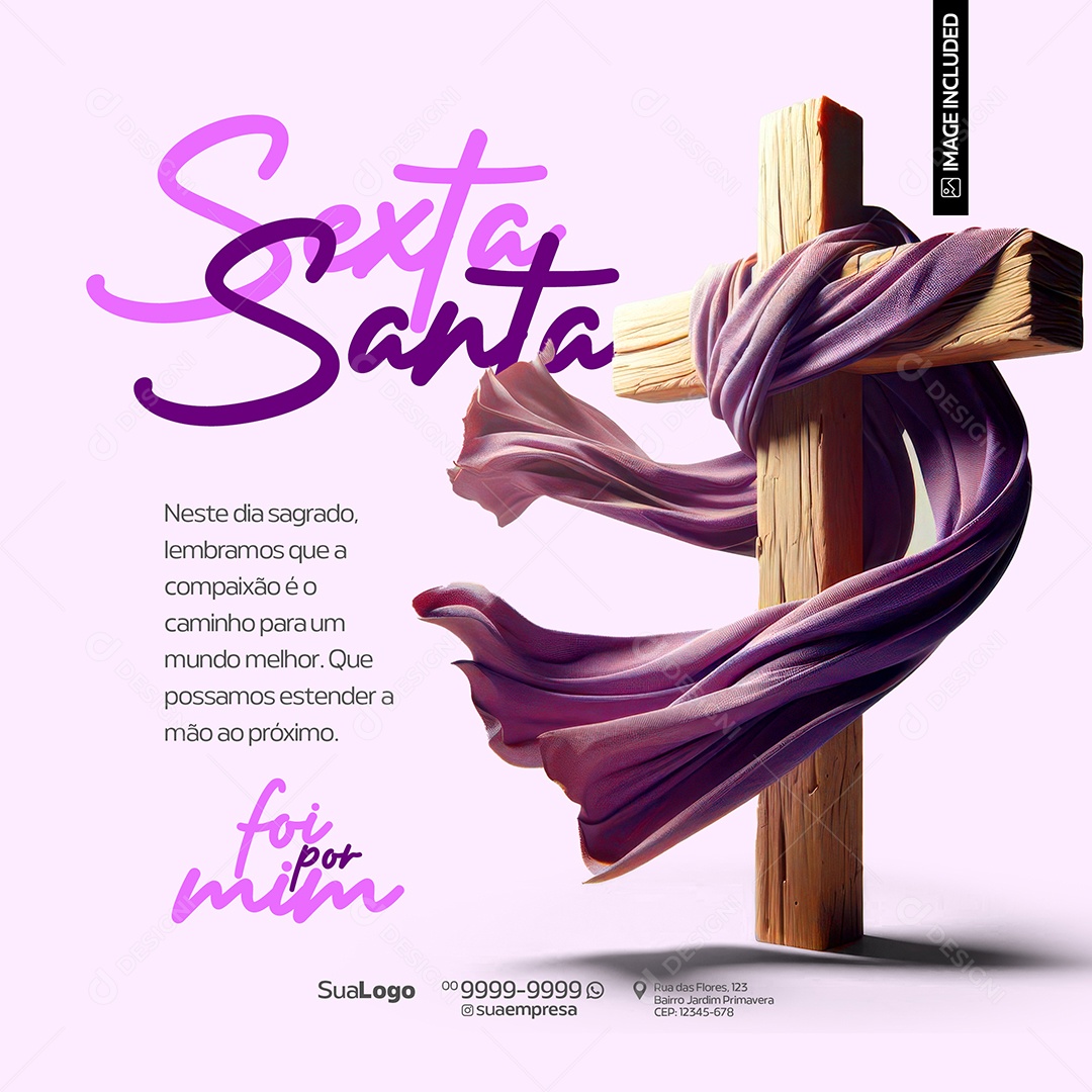 Sexta Santa Oração Que Conforta Social Media PSD Editável