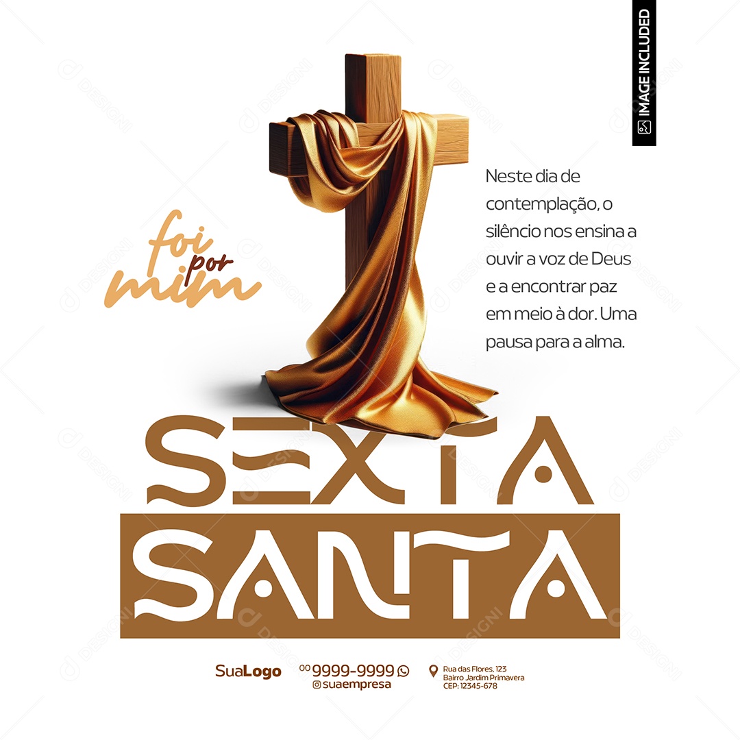 Sexta Santa Foi Por Mim Social Media PSD Editável