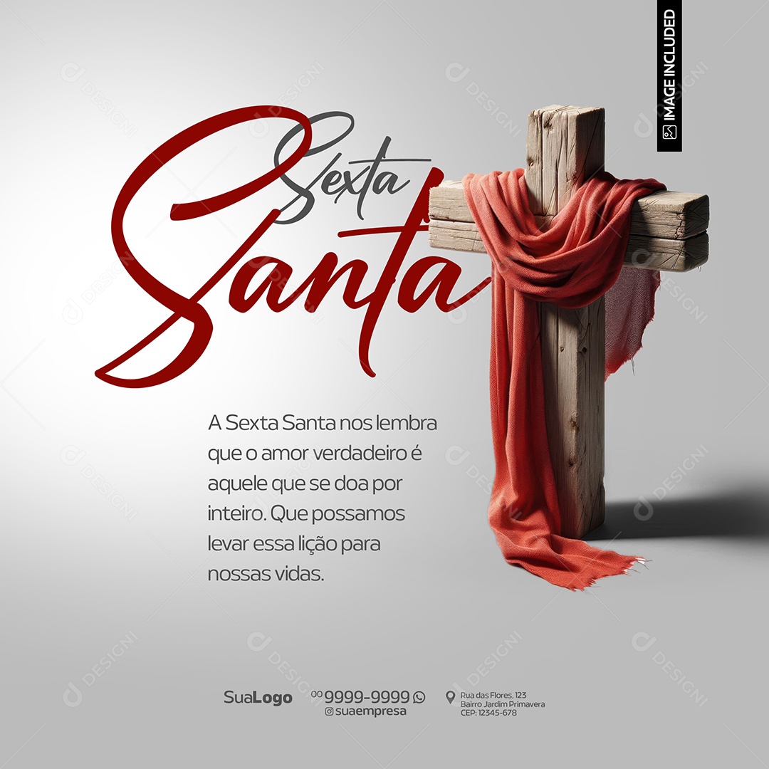 Sexta Feira Santa Santa Social Media PSD Editável
