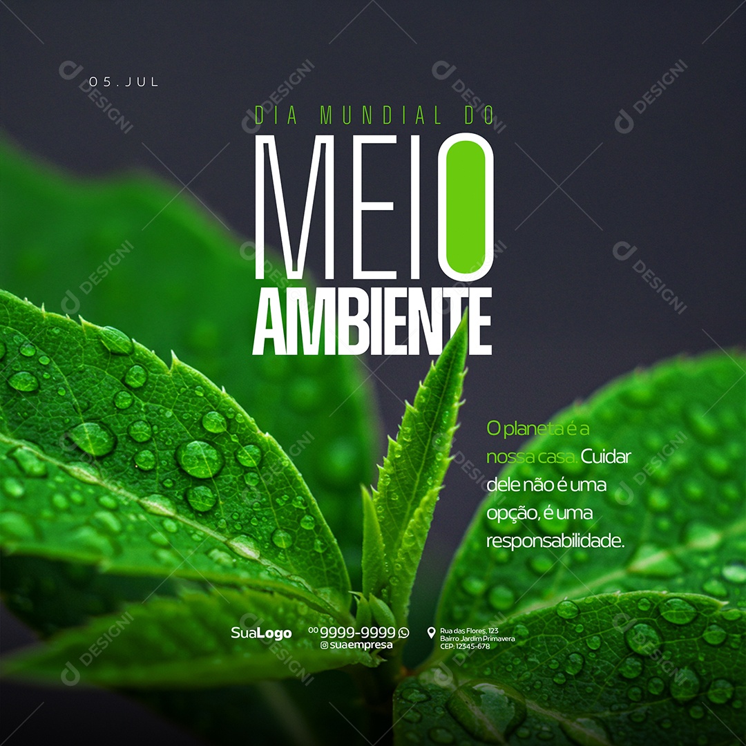 Dia Mundial Do Meio Ambiente O Planeta é a Nossa Casa Social Media PSD Editável