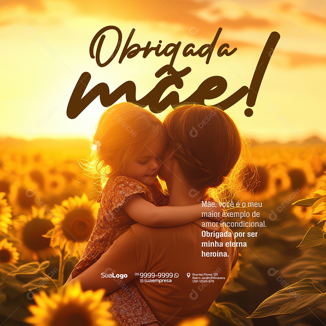 Dia Das Mães Obrigado Mãe Social Media PSD Editável