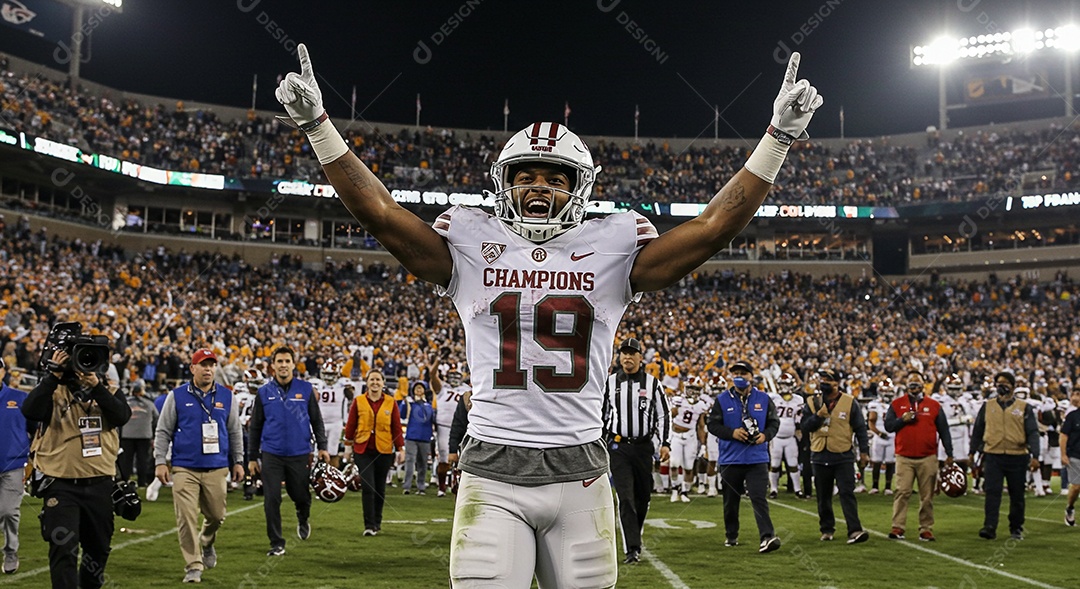 Basebol jogador comemorando em campo