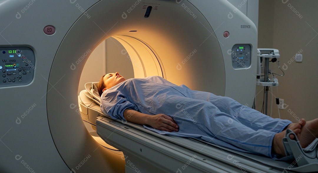 Paciente submetido a tomografia computadorizada