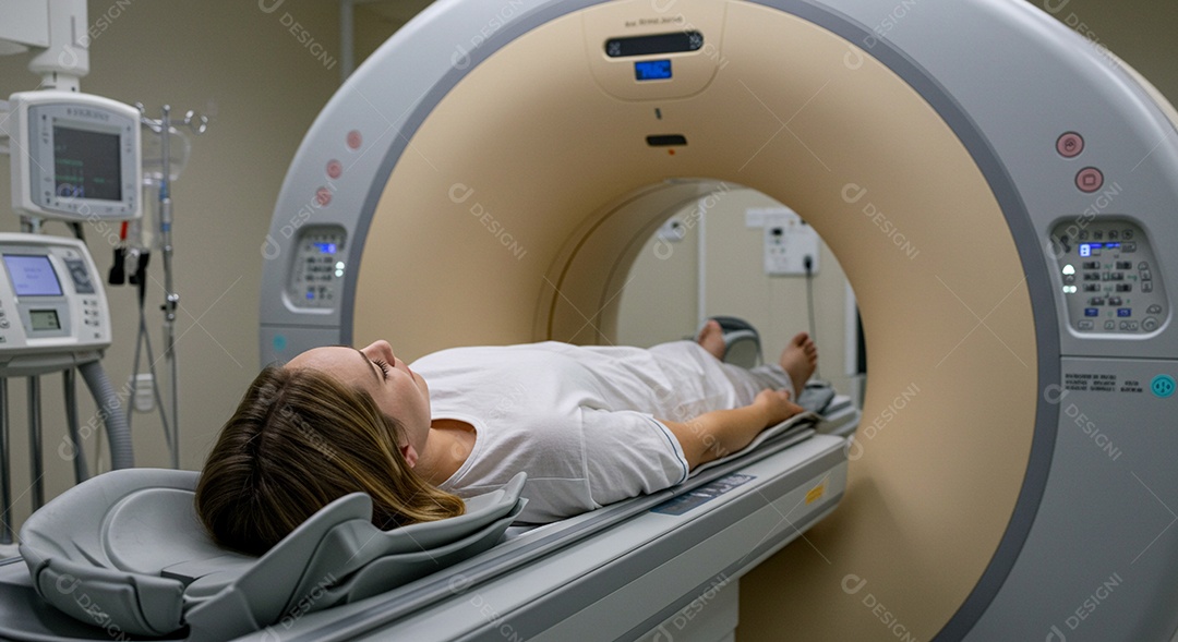 Paciente submetido a tomografia computadorizada