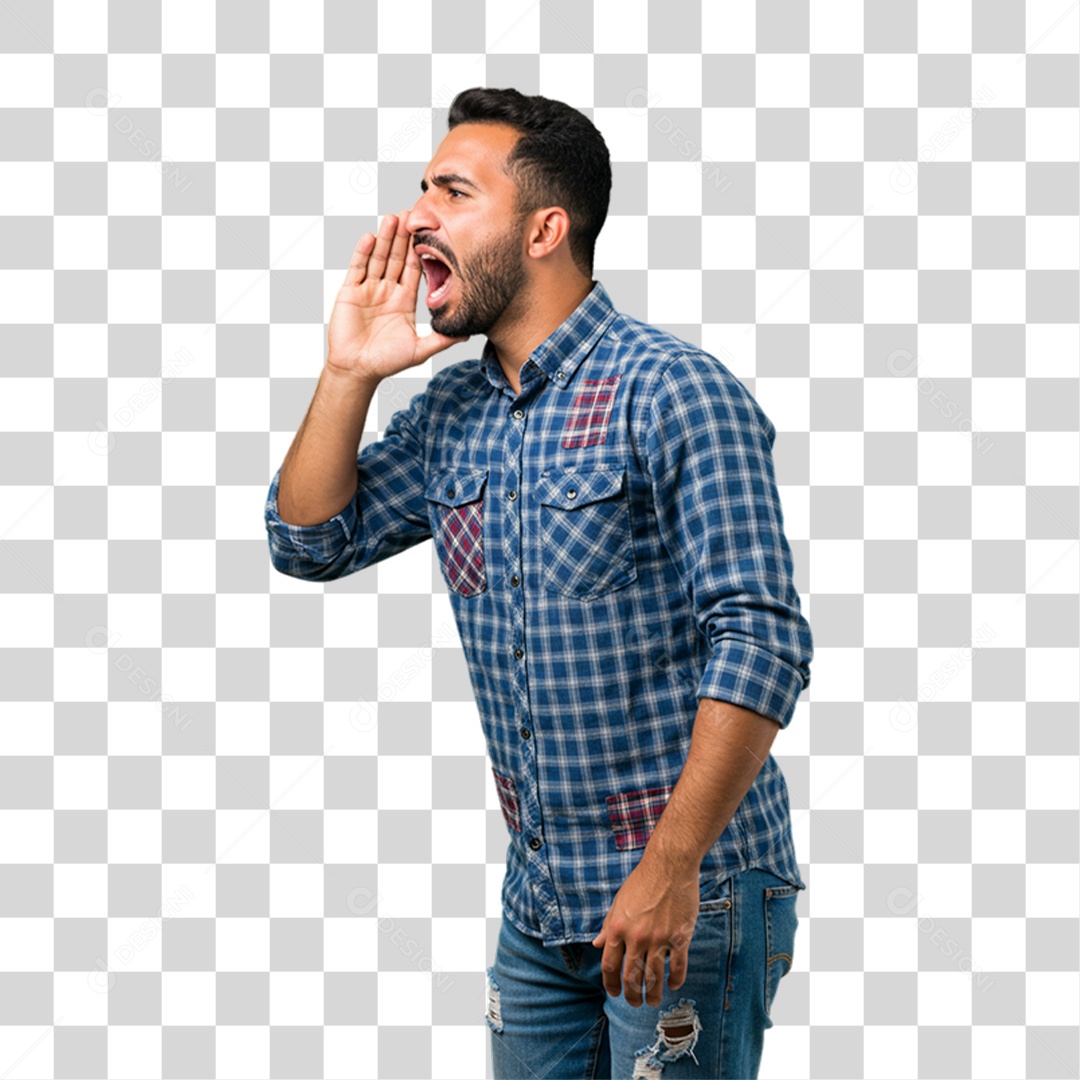 Homem com Roupa de Festa Junina PNG Transparente