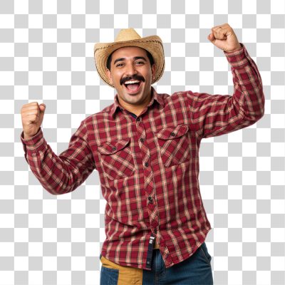 Homem com Roupa de Festa Junina PNG Transparente