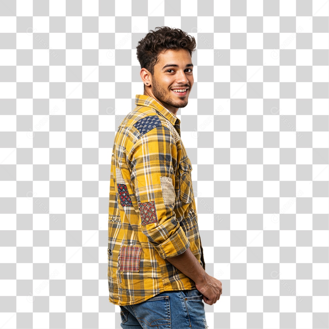 Homem com Roupa de Festa Junina PNG Transparente