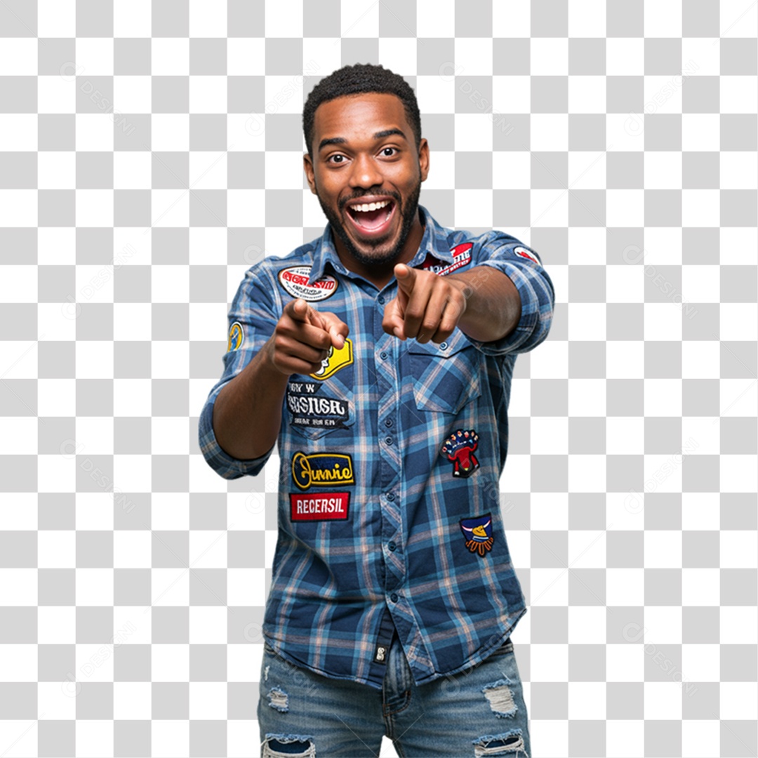 Homem com Roupa de Festa Junina PNG Transparente