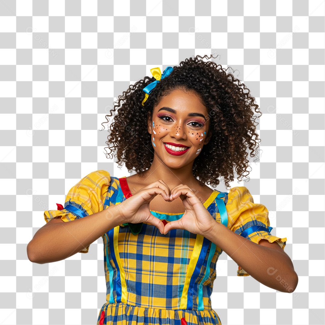 Mulher com Roupa de Festa Junina PNG Transparente