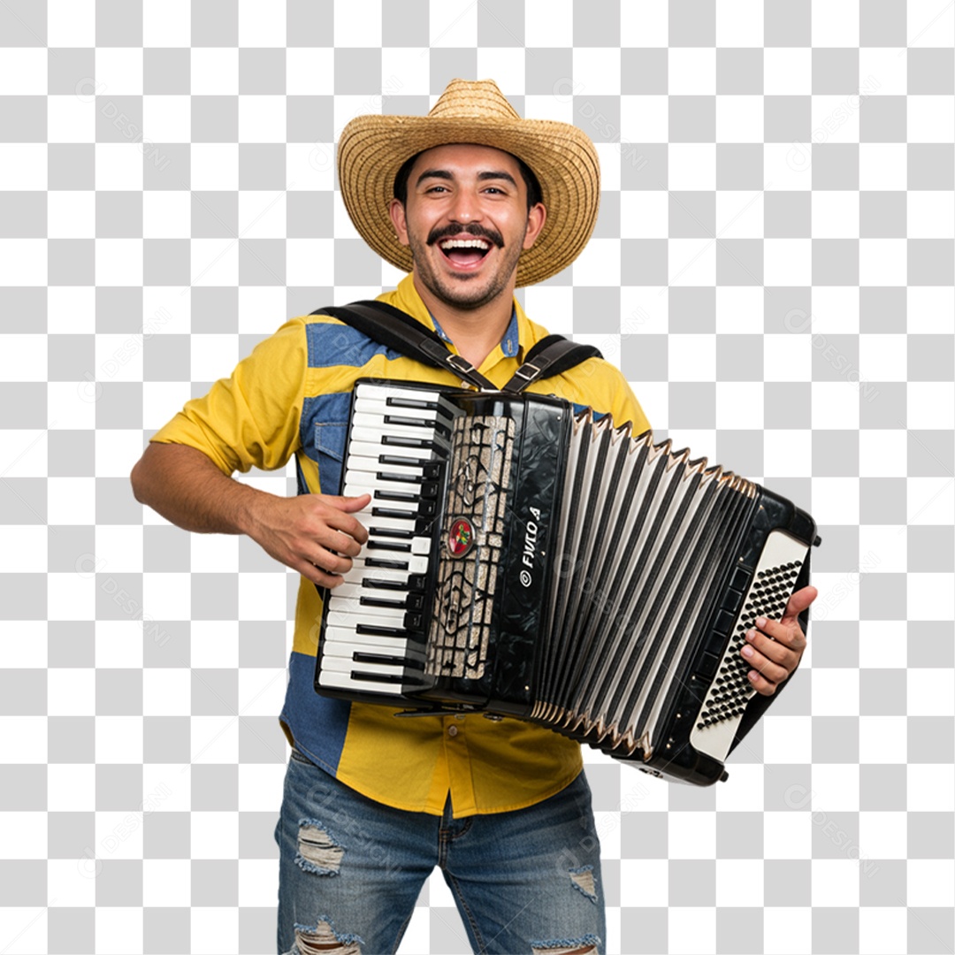 Homem com Roupa de Festa Junina PNG Transparente