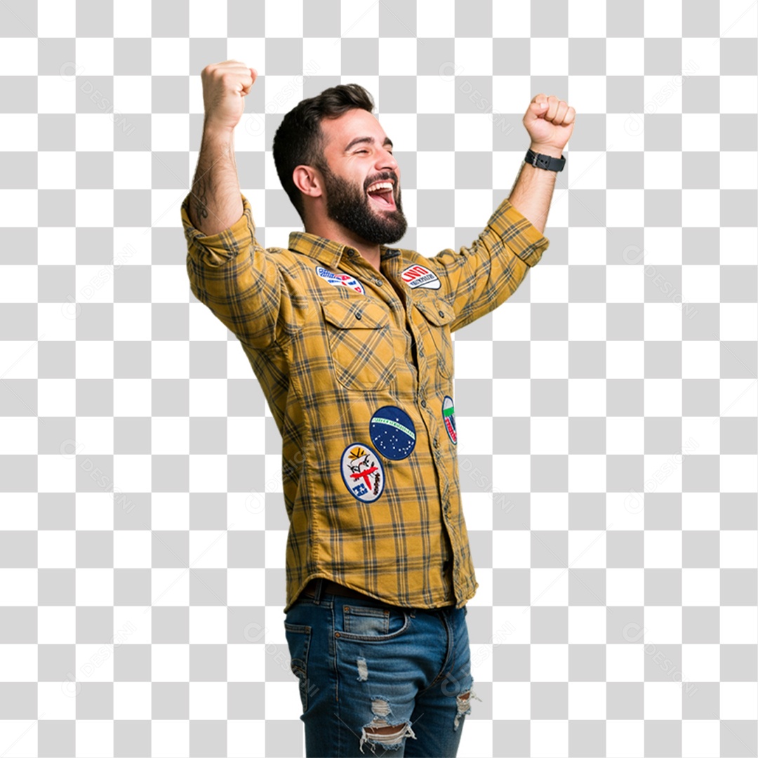 Homem com Roupa de Festa Junina PNG Transparente
