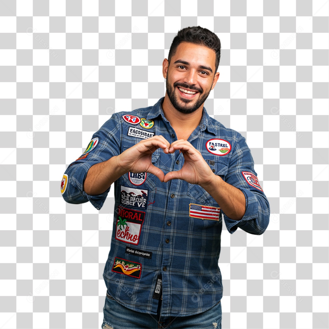 Homem com Roupa de Festa Junina PNG Transparente