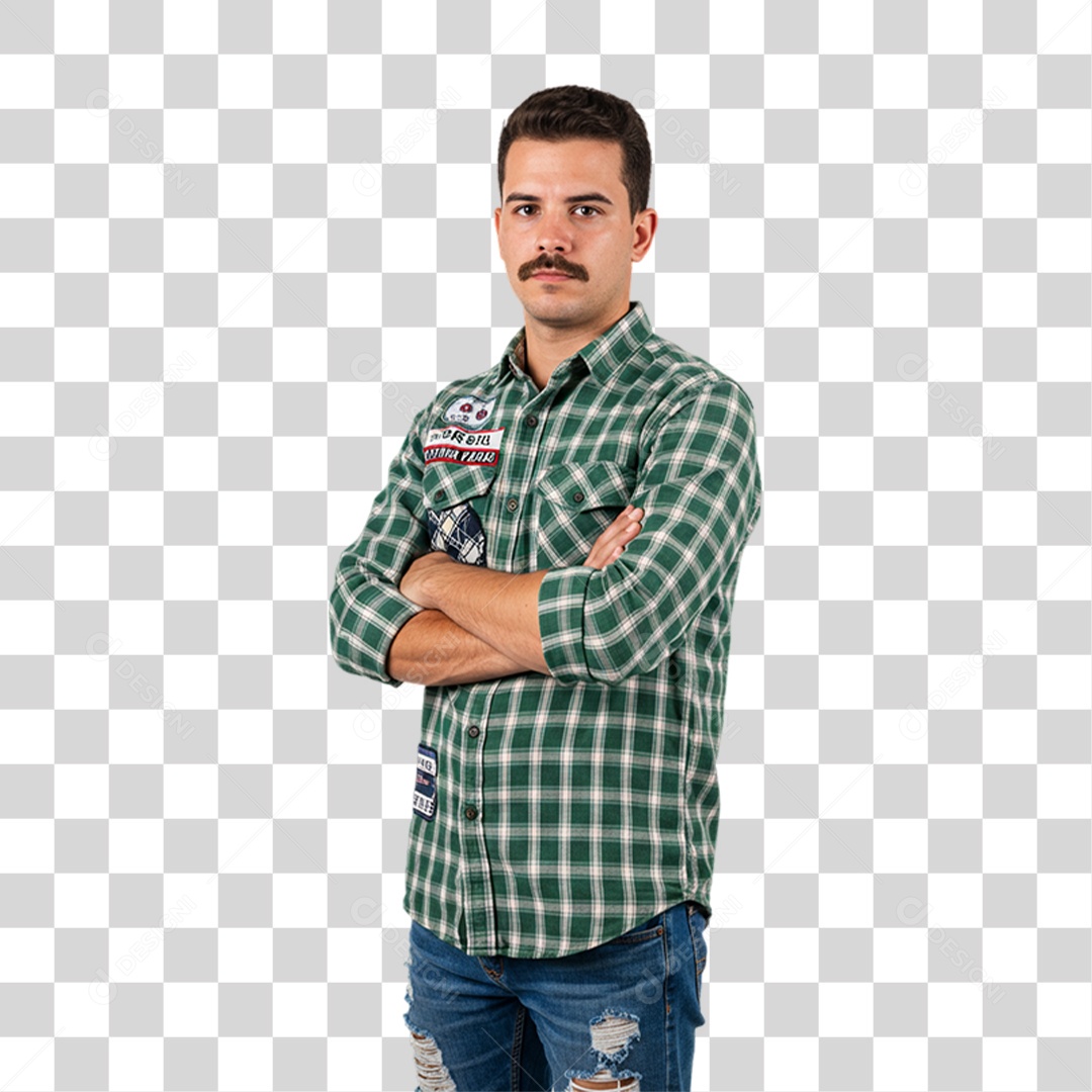Homem com Roupa de Festa Junina PNG Transparente