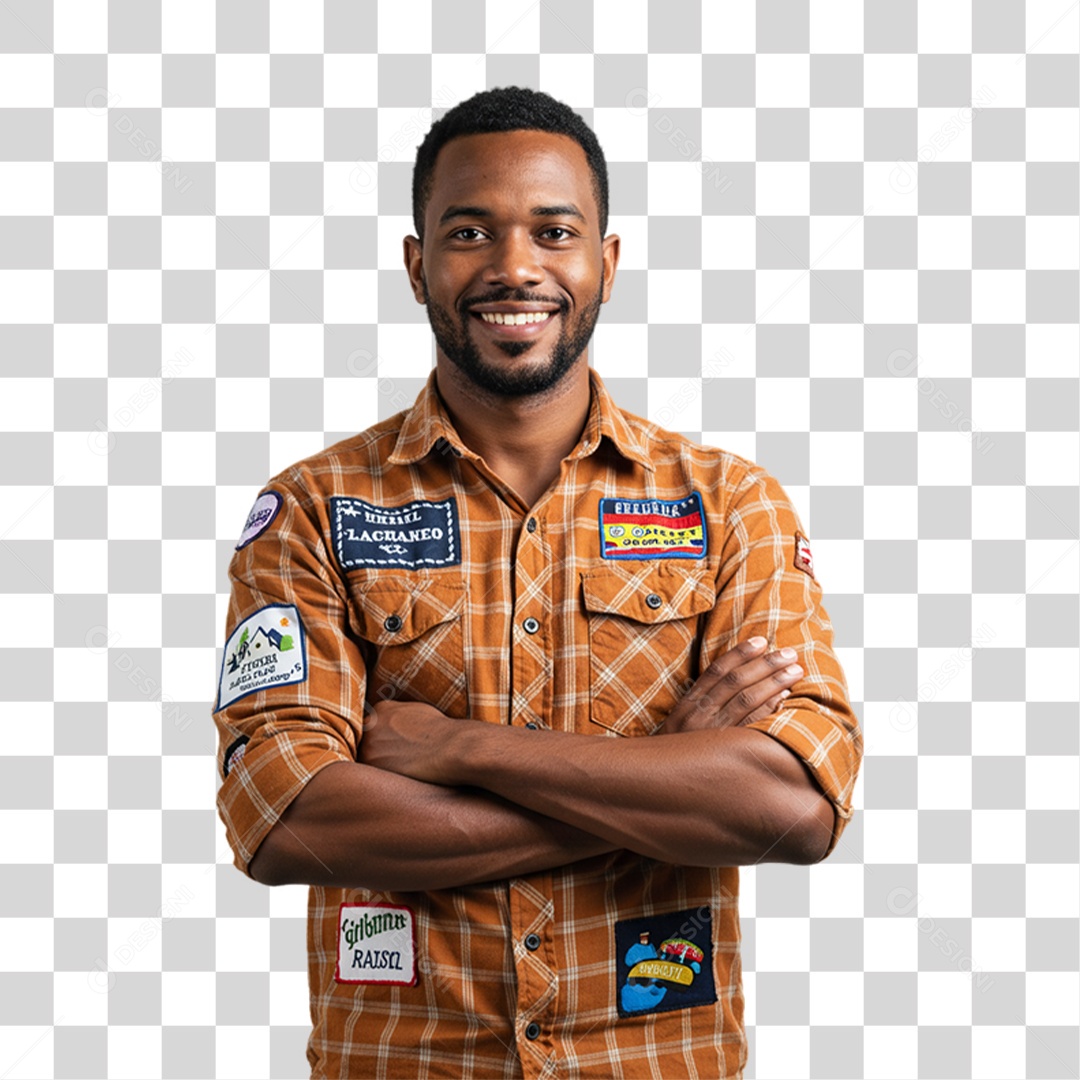 Homem com Roupa de Festa Junina PNG Transparente